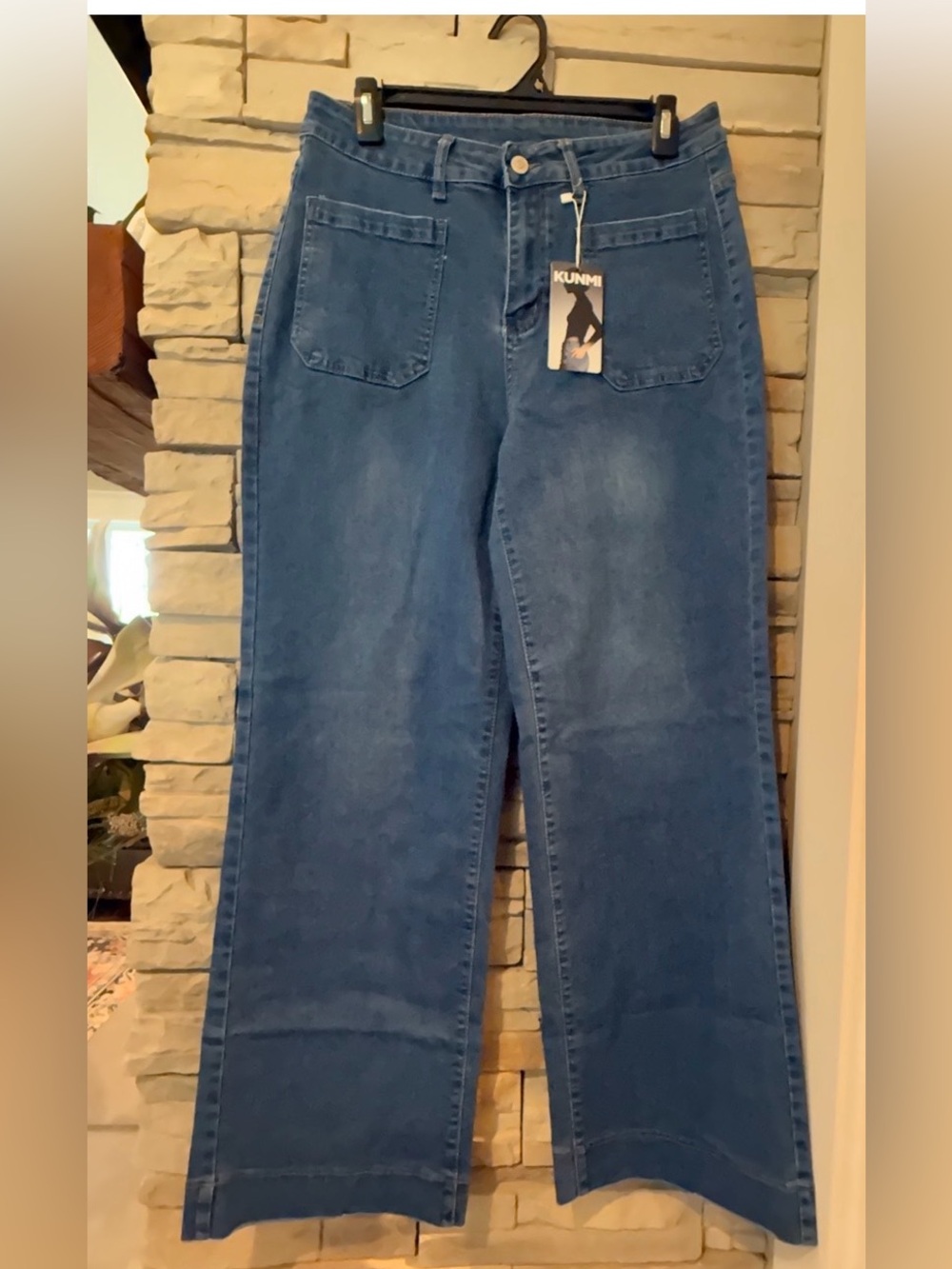 KUNMI Medium Wash Women's Flared Stretchy Denim Fashion Jeans Size 12 NWT
